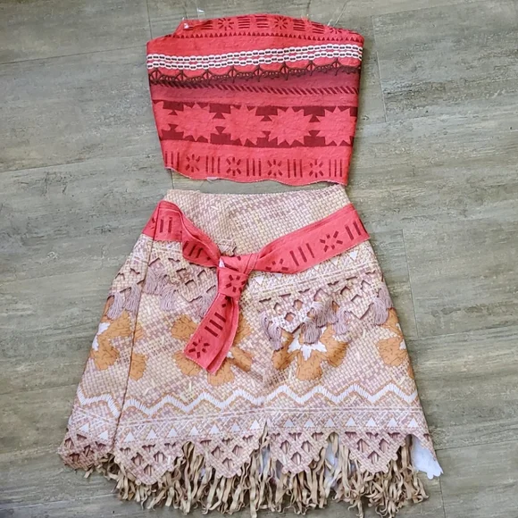 Disney | Costumes | Disneys Moana 2 Piece Costume Dress | Poshmark
